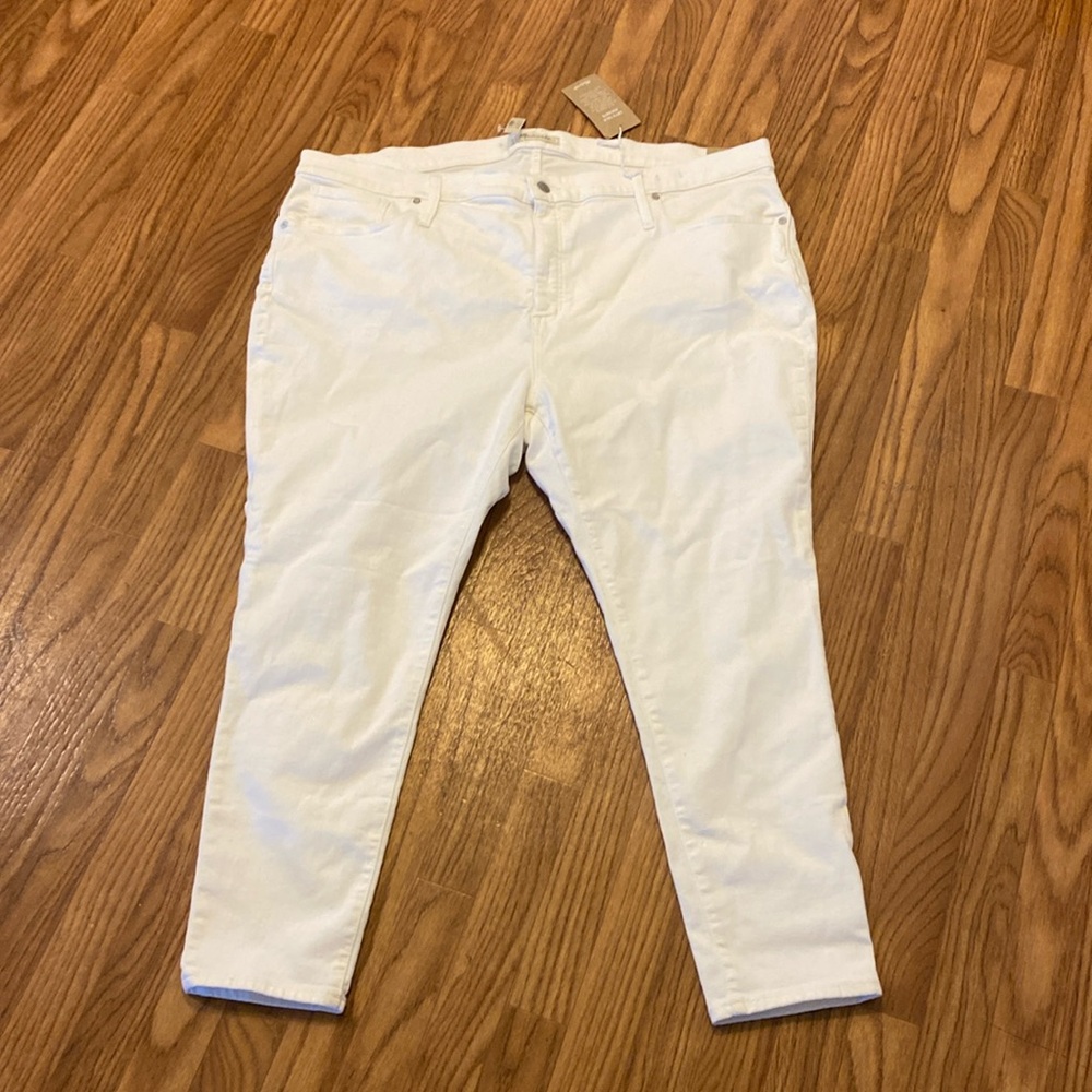 Madewell high rise skinny pants white New 9” Waist 37 spring summer crop Petite